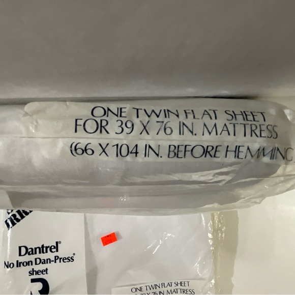 Vintage Lot of 2 NOS Dan River Slightly Irregular Twin Flat Sheets White No Iron - Picture 4 of 10